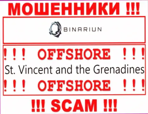 Сент-Винсент и Гренадины - именно здесь официально зарегистрирована незаконно действующая контора Бинариун