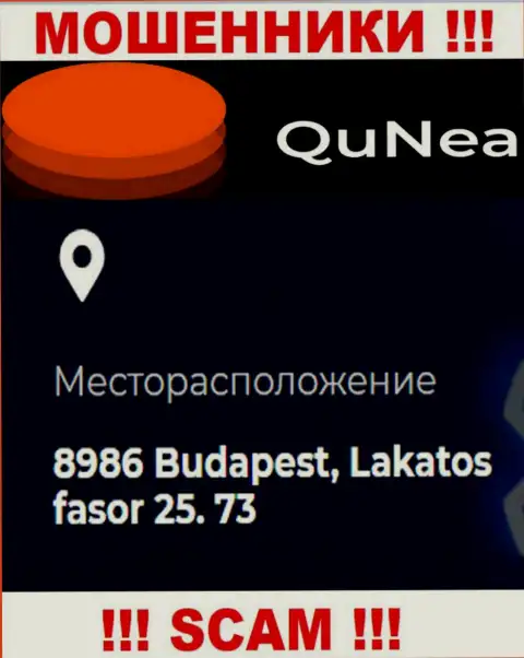 QuNea - это ненадежная организация, адрес на информационном сервисе размещает ложный