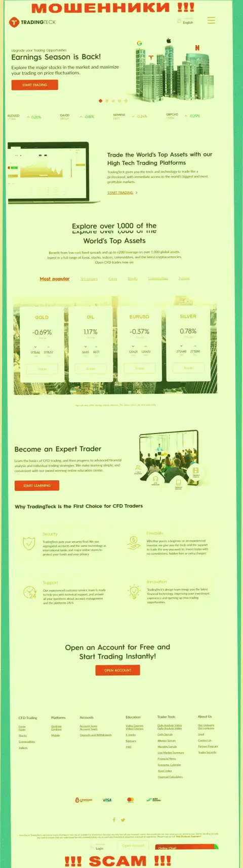 Капкан для доверчивых людей - официальный сайт мошенников TradingTeck Com