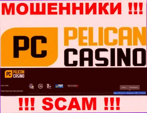 PelicanCasino Games - это internet мошенники !!! Пустили корни в офшоре по адресу - Kaya Richard J. Beaujon Z/N, Curacao и крадут финансовые средства клиентов