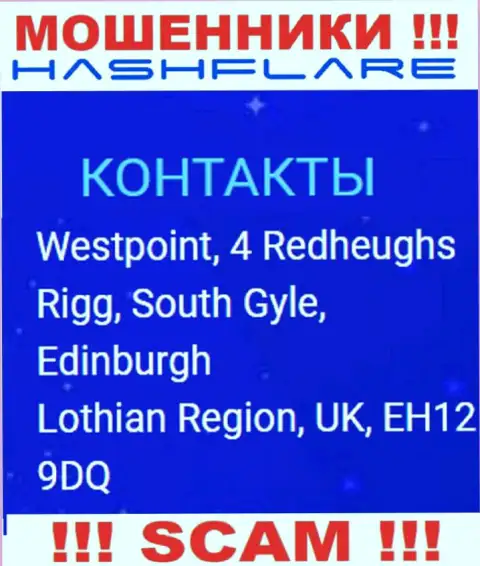 ХэшФлэер - это преступно действующая контора, которая спряталась в офшорной зоне по адресу: Westpoint, 4 Redheughs Rigg, South Gyle, Edinburgh, Lothian Region, UK, EH12 9DQ