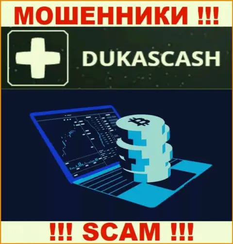 Опасно сотрудничать с интернет-мошенниками DukasCash, род деятельности которых Crypto trading