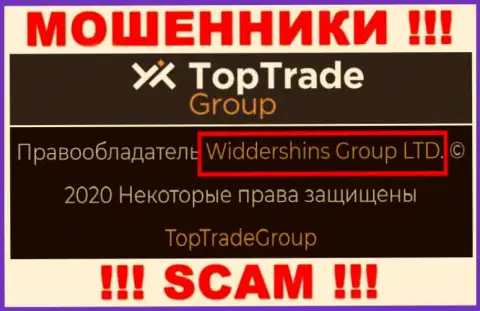 Сведения о юр. лице Top Trade Group на их официальном сайте имеются - это Widdershins Group LTD