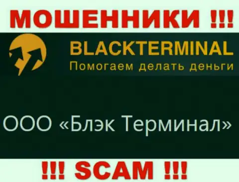 На официальном информационном портале BlackTerminal Ru сообщается, что юридическое лицо конторы - ООО Блэк Терминал