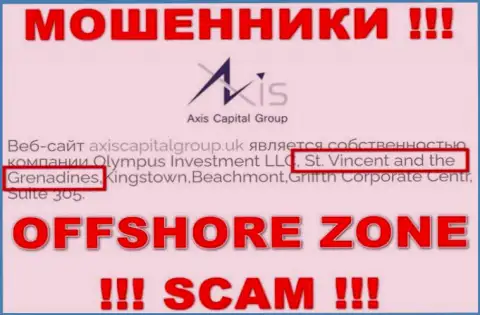 Axis Capital Group это интернет-мошенники, их место регистрации на территории St. Vincent and the Grenadines