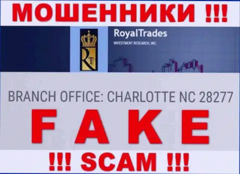 Довольно рискованно сотрудничать с internet обманщиками Royal Trades, они показали ложный адрес
