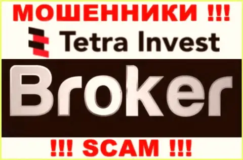 Брокер - это сфера деятельности интернет обманщиков Тетра Инвест