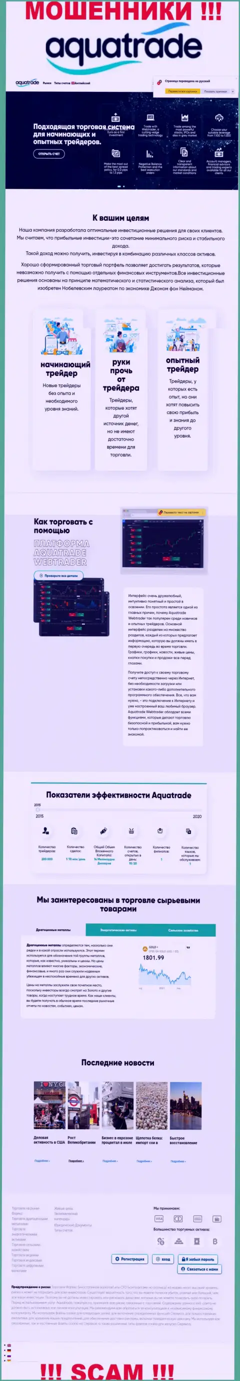 AquaTrade Cc - это информационный портал мошенников и махинаторов Аква Трейд