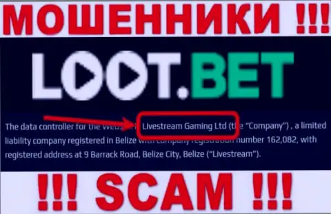 Вы не сумеете уберечь собственные вклады сотрудничая с Loot Bet, даже если у них имеется юридическое лицо Livestream Gaming Ltd