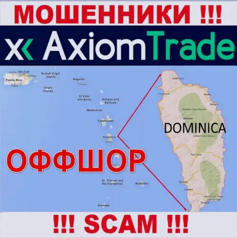 Axiom Trade намеренно прячутся в оффшорной зоне на территории Commonwealth of Dominica, internet мошенники