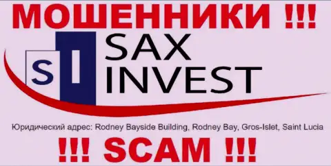 Средства из организации SAX INVEST LTD вернуть назад не выйдет, поскольку расположились они в оффшоре - Здание Родни Бэйсайд, Родни Бэй, Грос-Айлет, Сент-Люсия