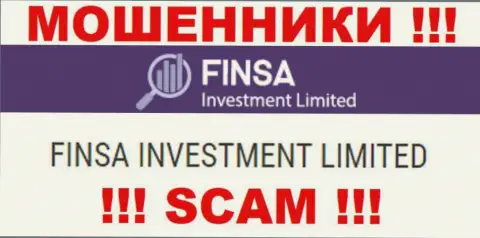 Finsa - юр. лицо мошенников контора Finsa Investment Limited