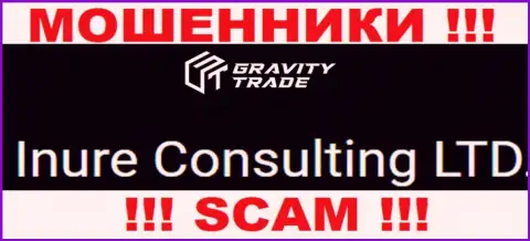 Юридическим лицом, владеющим обманщиками GravityTrade, является Inure Consulting LTD