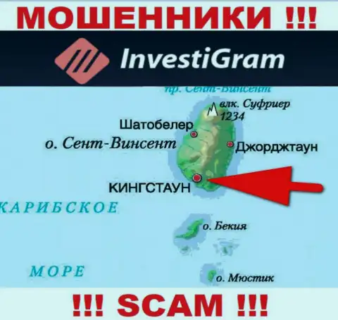 На своем сайте InvestiGram указали, что зарегистрированы они на территории - Kingstown, St. Vincent and the Grenadines