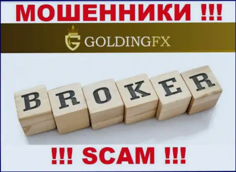 Broker - это именно то, чем занимаются internet-мошенники Golding FX