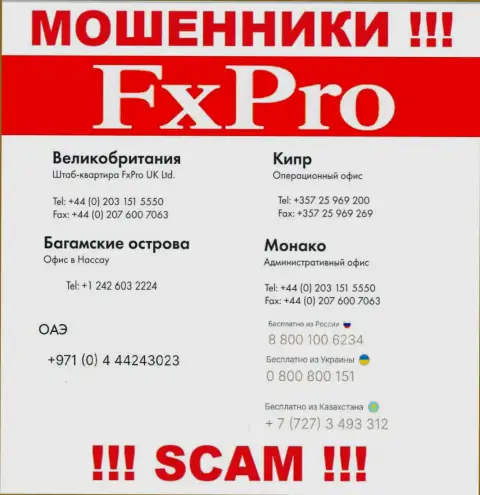 Будьте бдительны, Вас могут одурачить internet-мошенники из организации FxPro, которые звонят с различных номеров