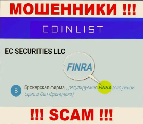 Держитесь от организации CoinList как можно дальше, которую прикрывает мошенник - FINRA