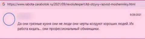 Разгромный отзыв о организации RevolutExpert Ltd - ушлые internet мошенники