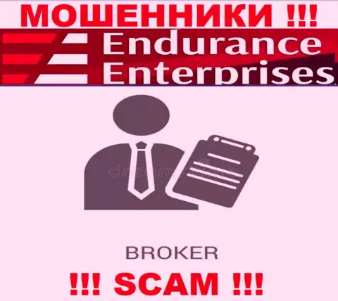 Endurance Enterprises не вызывает доверия, Брокер - конкретно то, чем заняты указанные мошенники