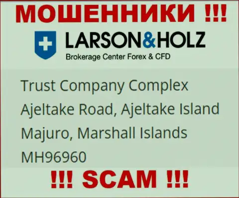 Офшорное расположение Larson Holz - Trust Company Complex Ajeltake Road, Ajeltake Island Majuro, Marshall Islands МН96960, откуда указанные internet-мошенники и прокручивают свои незаконные делишки
