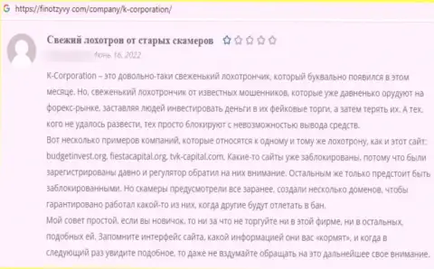 Автор приведенного отзыва из первых рук утверждает, что организация К-Корпорэйшн - это ШУЛЕРА !!!