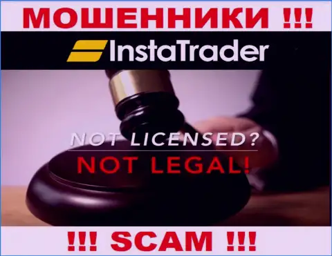 У мошенников InstaTrader Net на веб-сайте не указан номер лицензии конторы !!! Будьте весьма внимательны