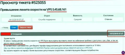 Хостинг-провайдер сообщил, что VPS сервера, где и хостится веб-сервис ffin.xyz ограничен в скорости