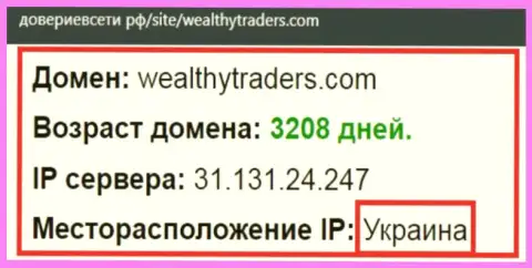 Украинская прописка брокерской конторы ВелтиТрейдерс, согласно справочной информации интернет ресурса довериевсети рф
